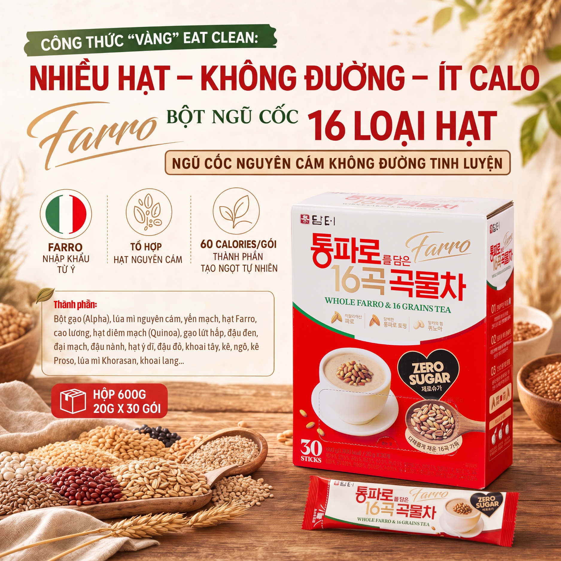 Combo ngũ cốc healthy - siêu ít calo