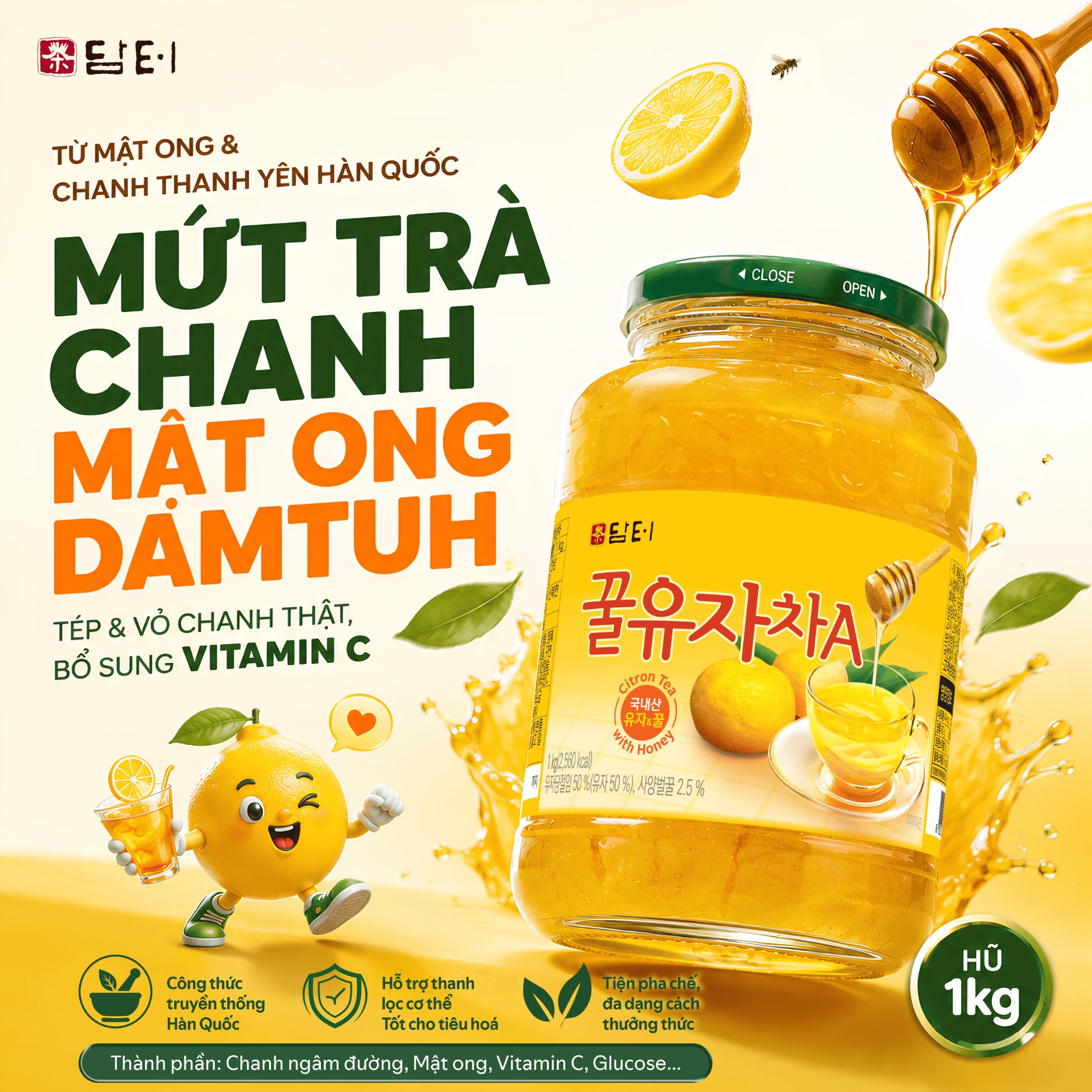 Mứt trà chanh mật ong Damtuh