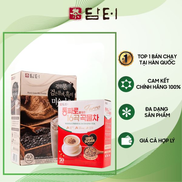 [Combo bột ngũ cốc healthy siêu ít calo] Ngũ cốc mè đen (40 gói) + Ngũ cốc 16 hạt (30 gói)